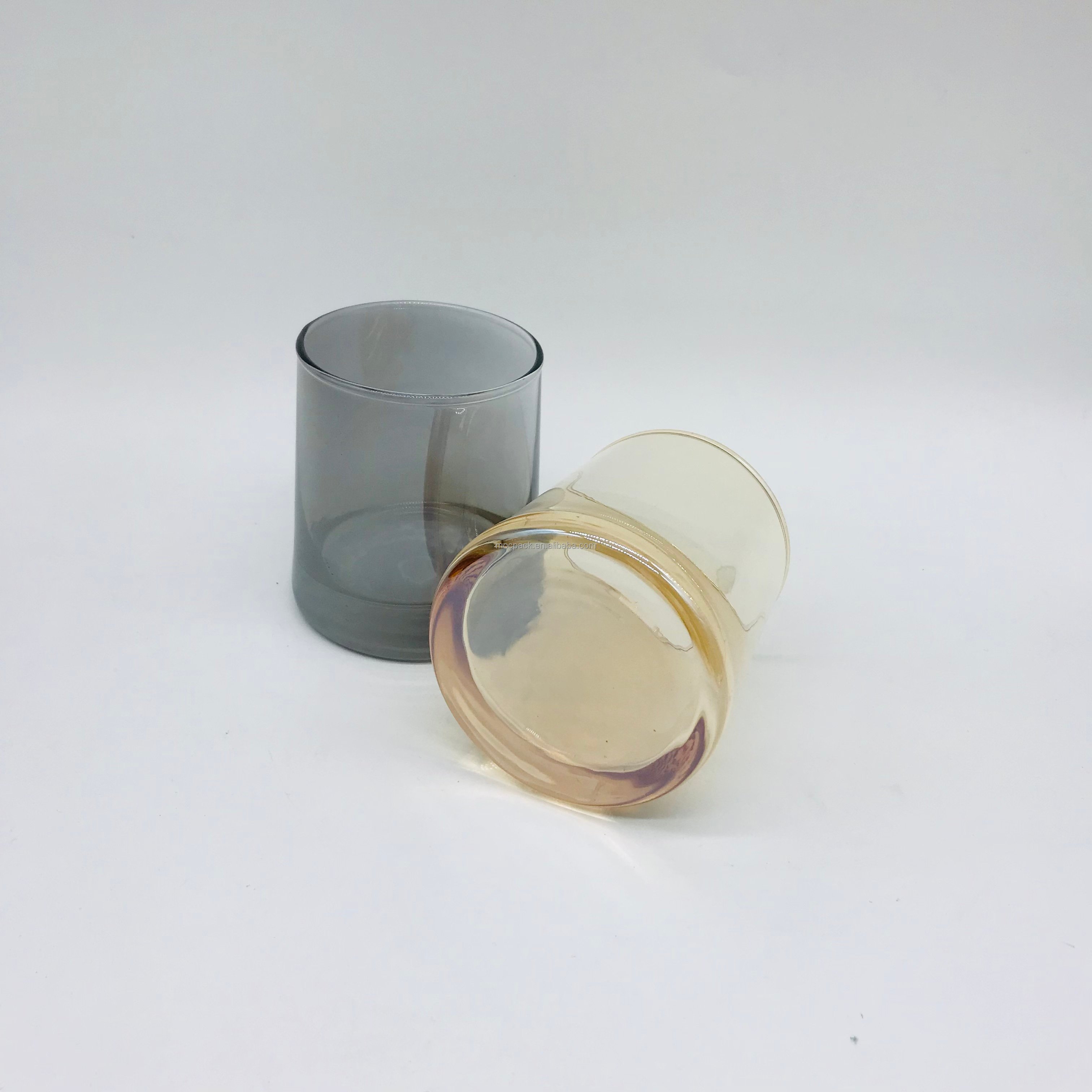 Hot sale 230ml candle glass jar custom color luxury glass candle jars embossed glass candle jar supplier