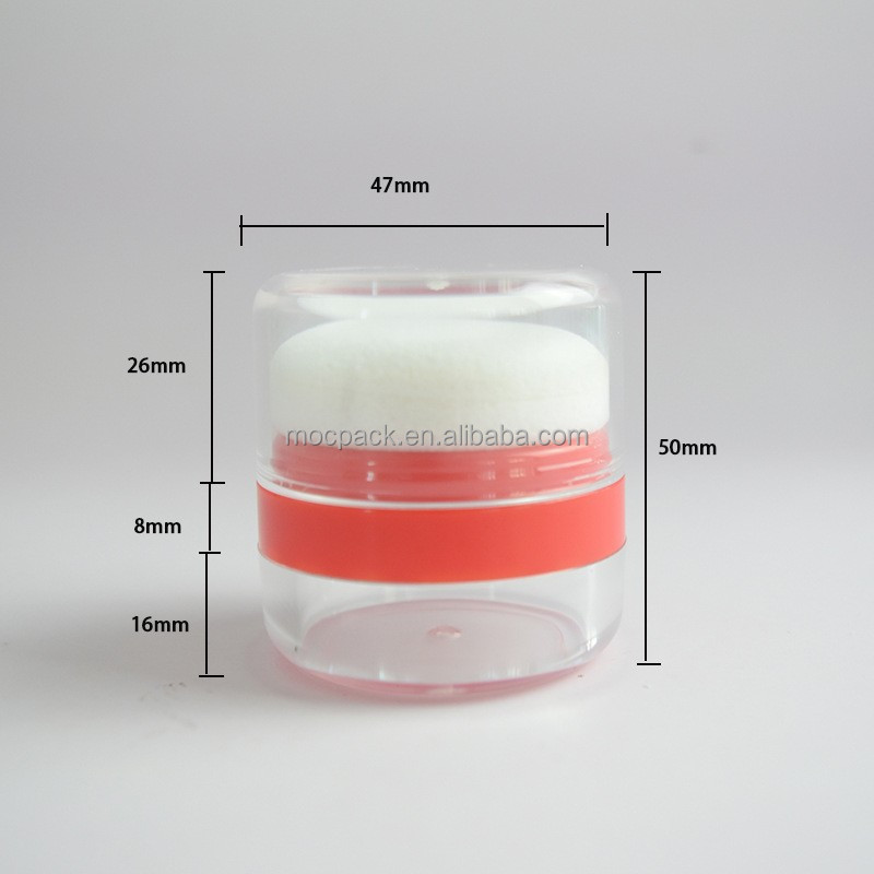 Portable Mini Mushroom 5g 8g Blush Hairline Powder Jar Loose Powder Packaging Container with Sponge details