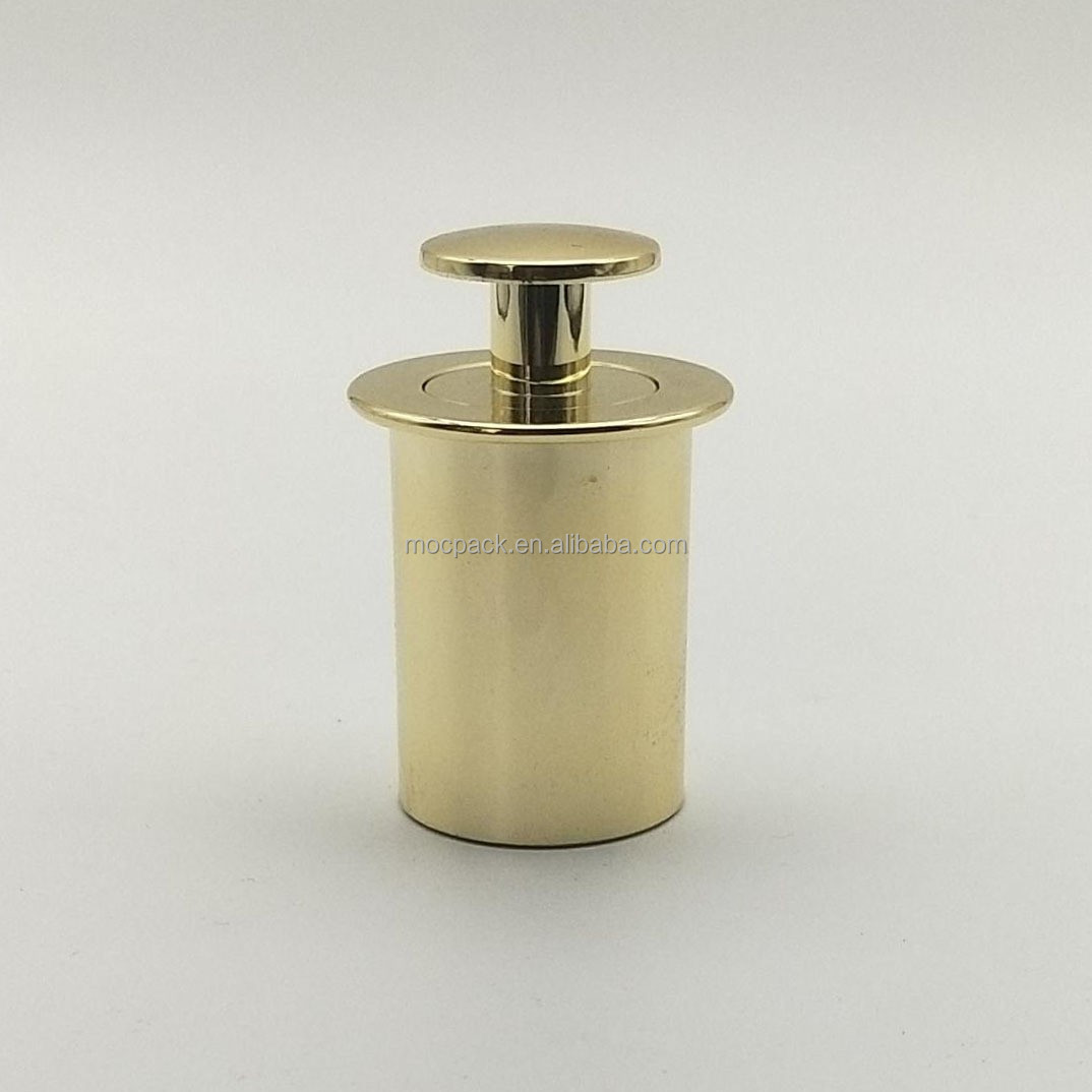 Wholesale 18mm Press Button Dropper Push Dropper With Glass Pipette Silver Gold Bottle Dropper supplier