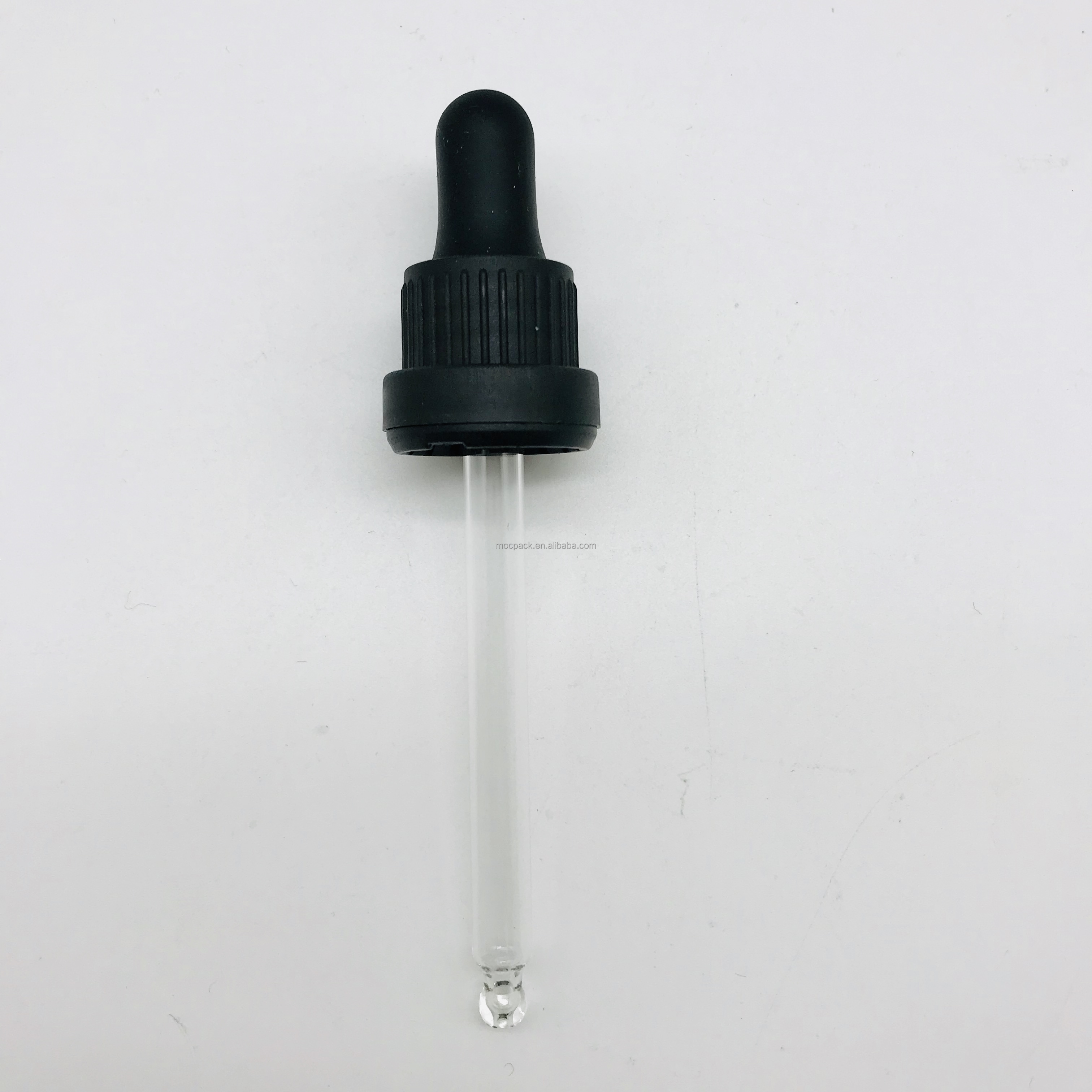 Factory wholesale 18mm matte black tamper evident dropper tamper proof glass dropper details