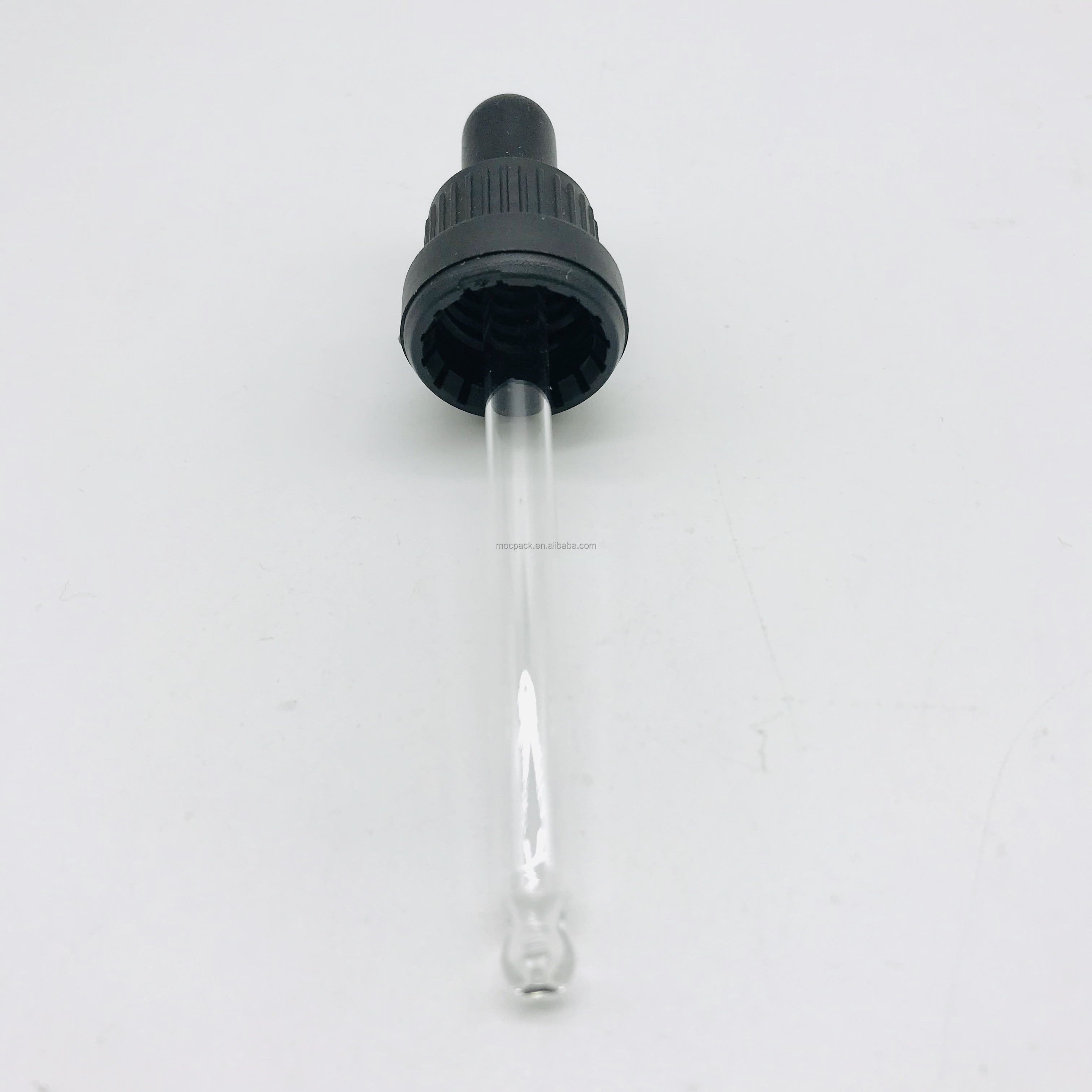 Factory wholesale 18mm matte black tamper evident dropper tamper proof glass dropper manufacture