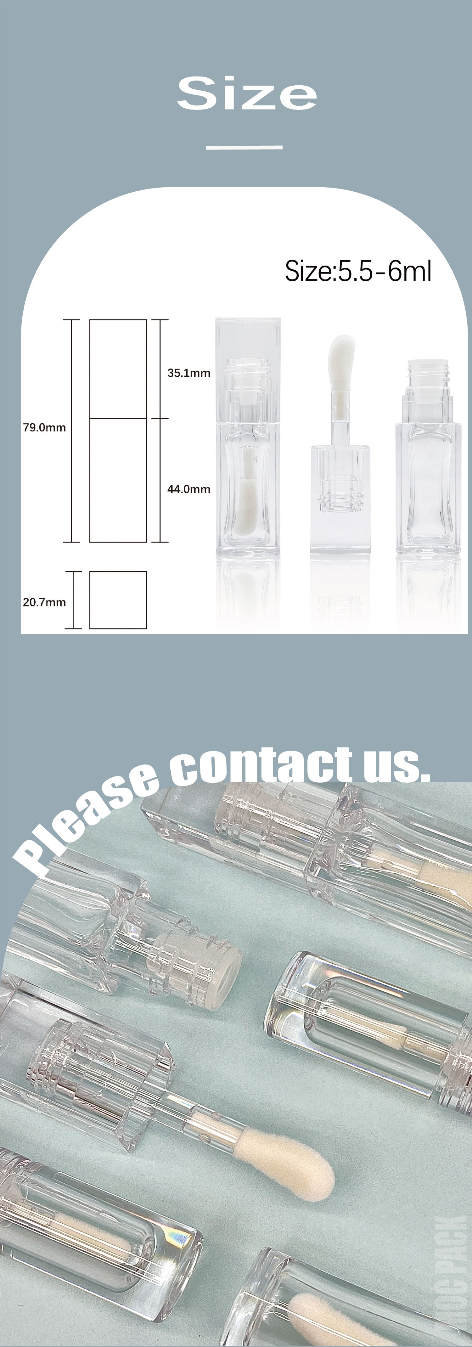Hot Sale 4.5ml Plastic Cosmetic Lipstick Bottle round Lip Gloss Container with Clear Cap Screen Printing Surface factory