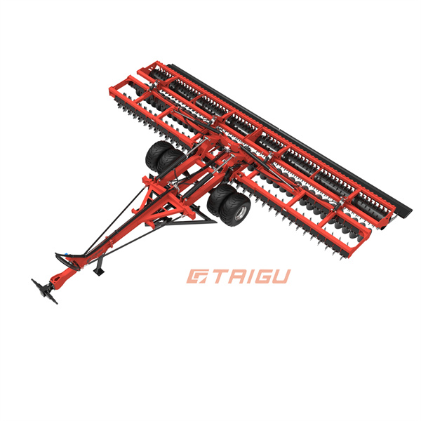 The 60 disc harrow is suitable for a variety of soil types and can be adjusted to achieve different levels of soil cultivation.