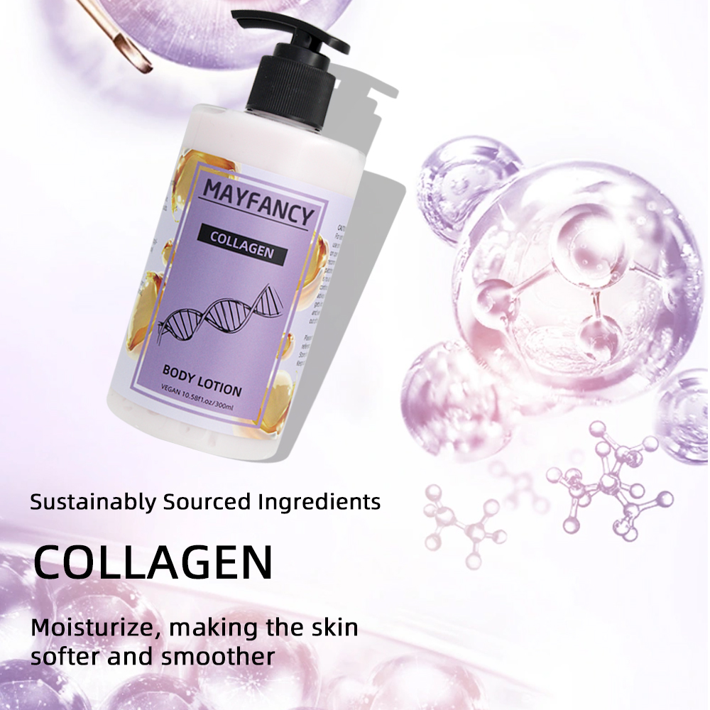 product private label 300ml collagen body lotion firming anti aging intensive moisture skin elasticity booster whitening repair-2