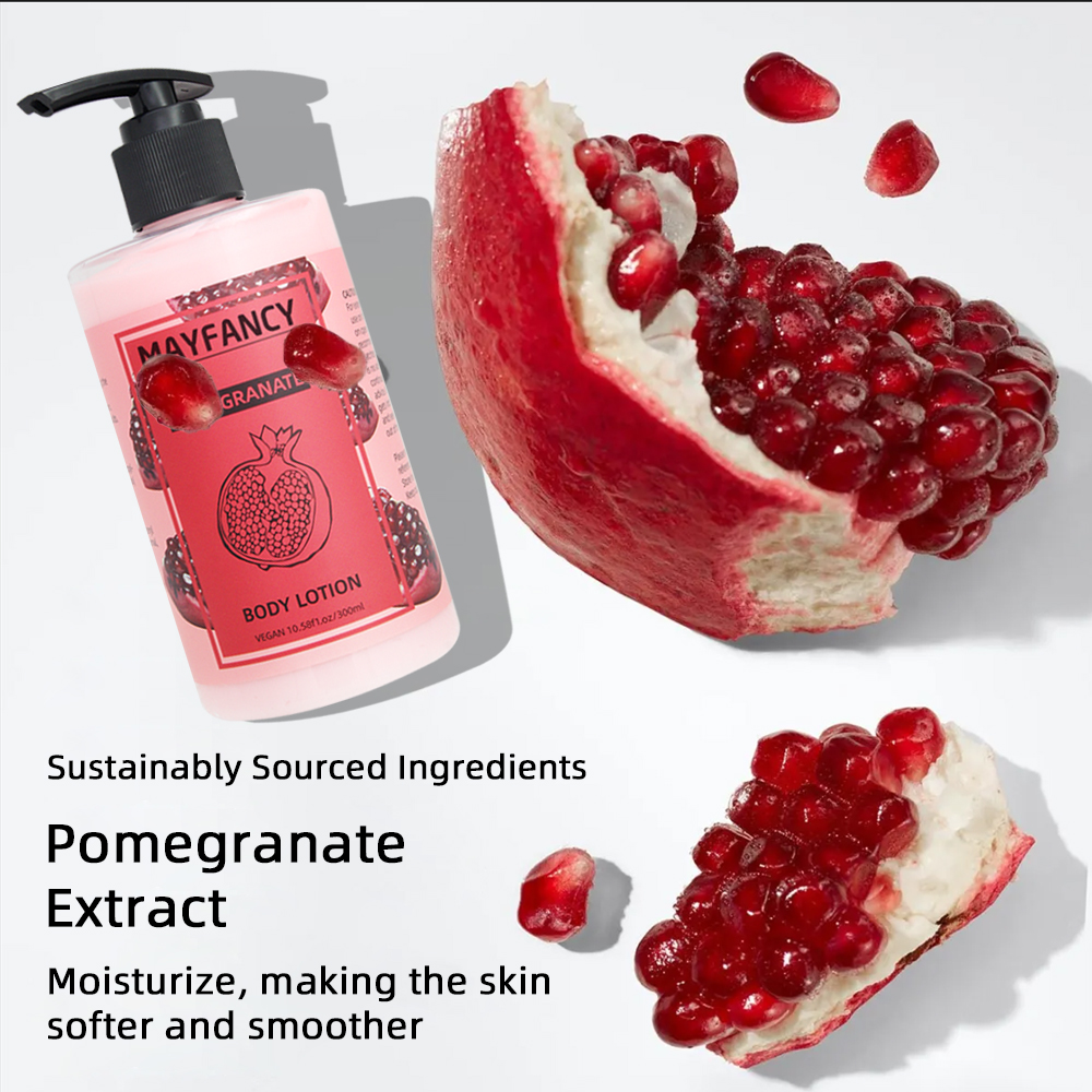 product 300ml pomegranate body lotion antioxidant brightening hydrating luxury dark spot corrector natural glow for dry skin oem-1
