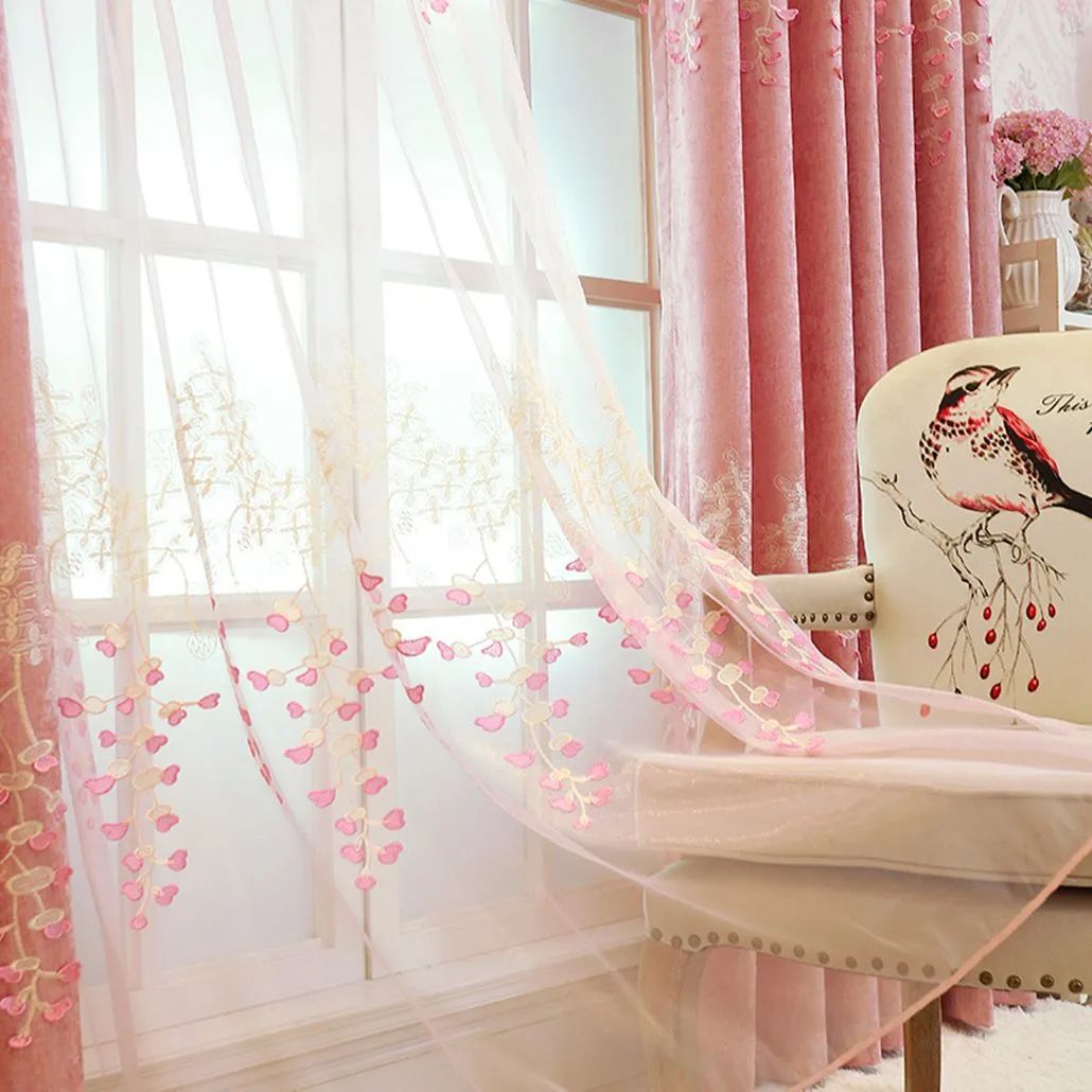 Foulola: X-2021 Series High Grade Embroidery Curtain with Sheers manufacture