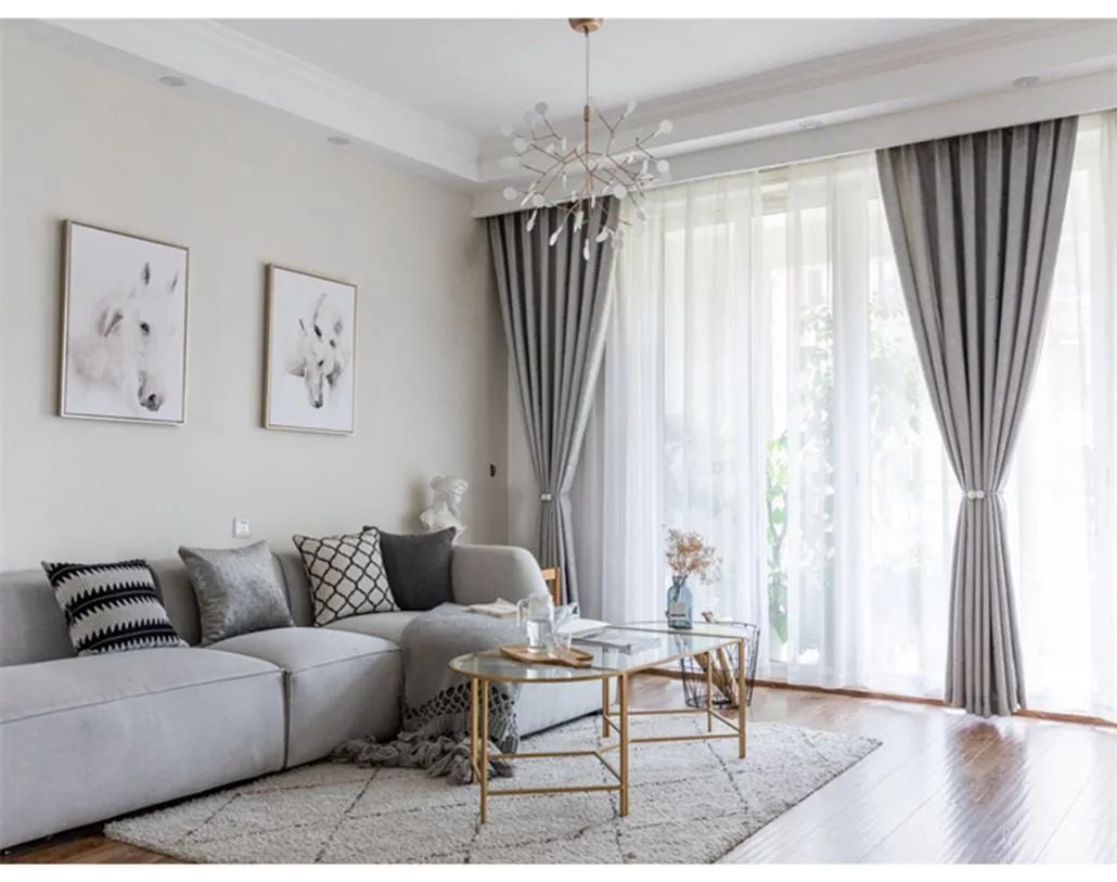 Foulola: Linen Style Polyester Brushed Jacquard Curtain details