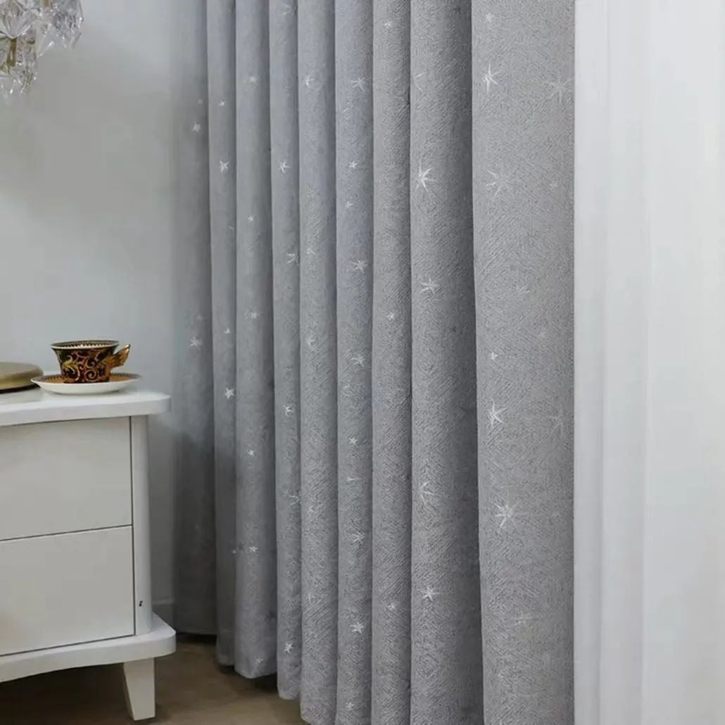 Foulola: Linen Style Polyester Brushed Jacquard Curtain supplier