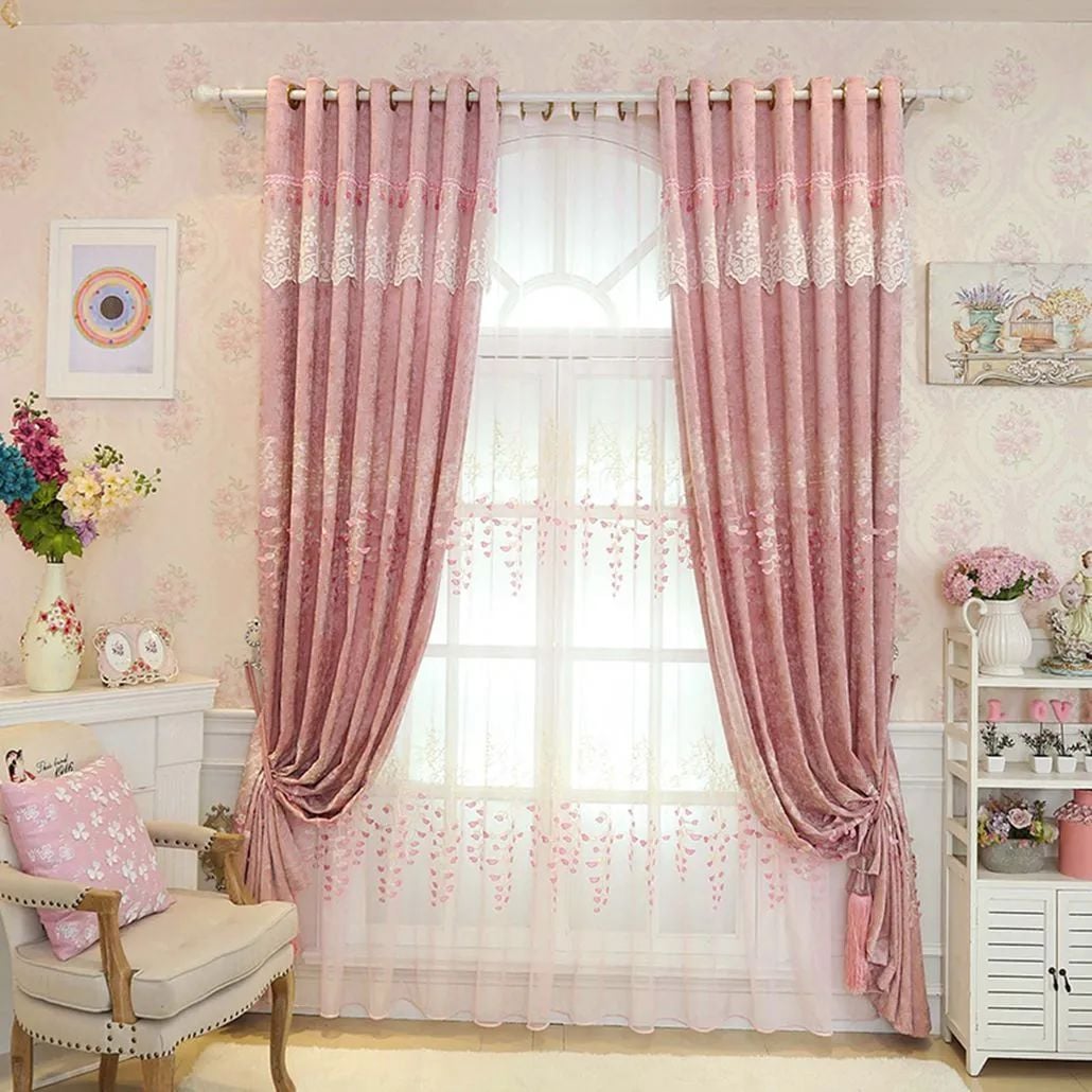 Foulola: X-2021 Series High Grade Embroidery Curtain with Sheers manufacture