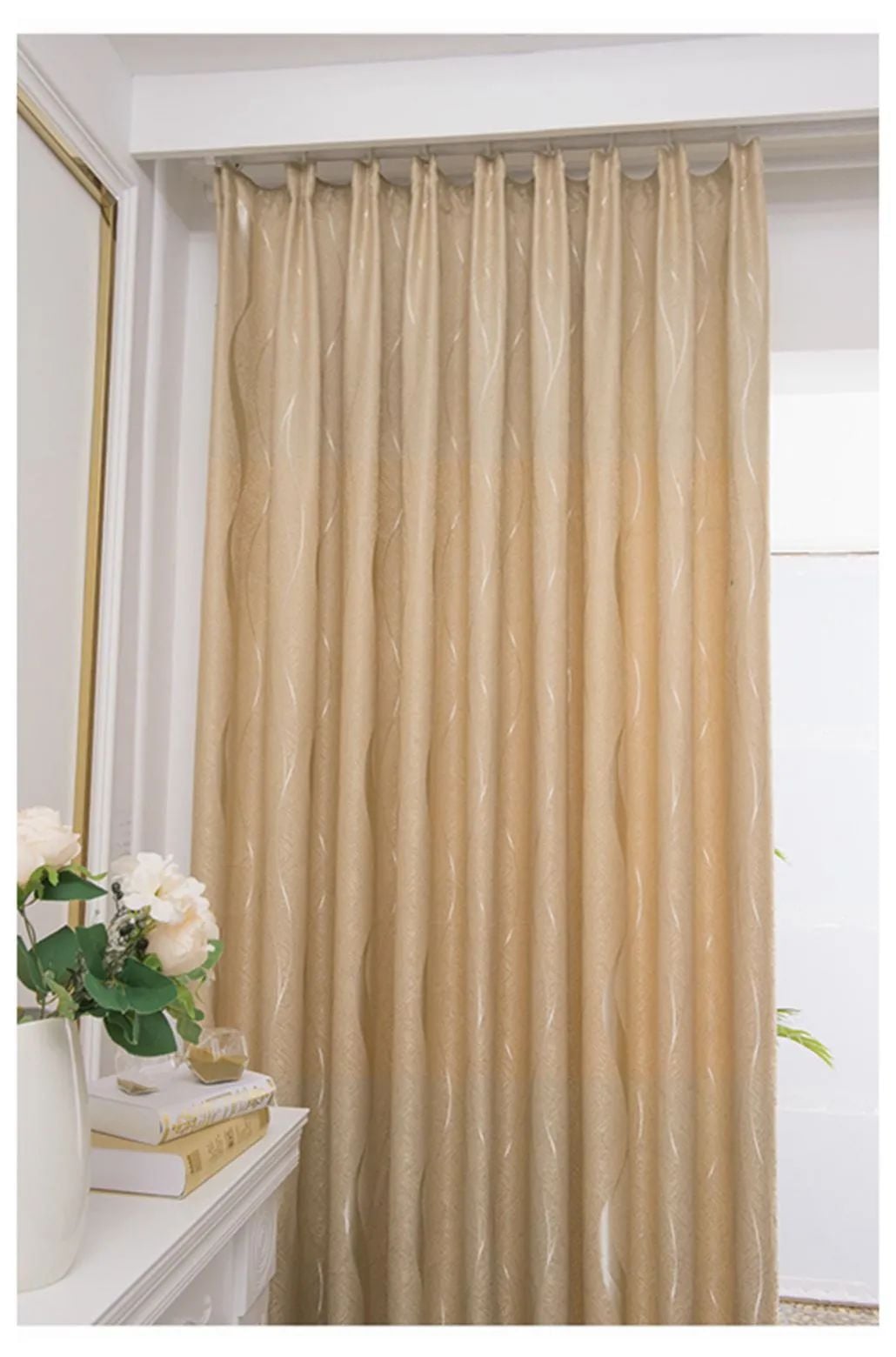 Foulola: Linen Style Polyester Brushed Jacquard Curtain supplier