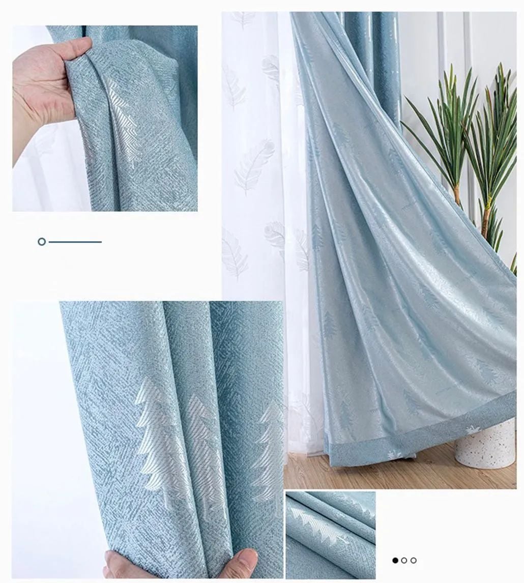 Foulola: Linen Style Polyester Brushed Jacquard Curtain details