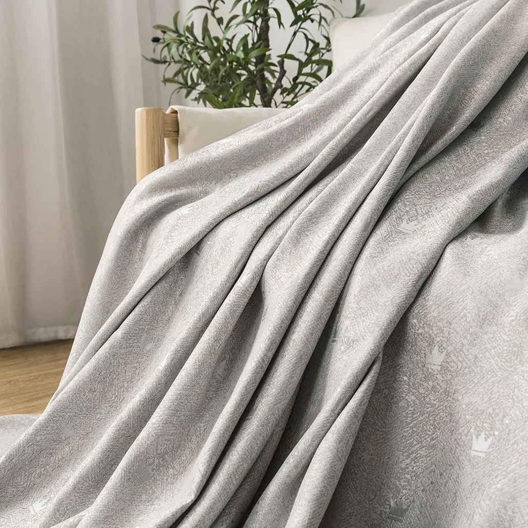 Foulola: Linen Style Polyester Brushed Jacquard Curtain supplier