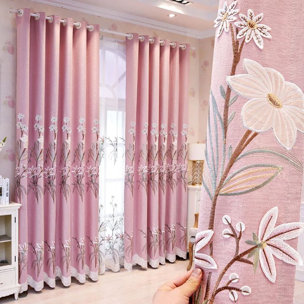 Foulola: X-2021 Series High Grade Embroidery Curtain with Sheers supplier