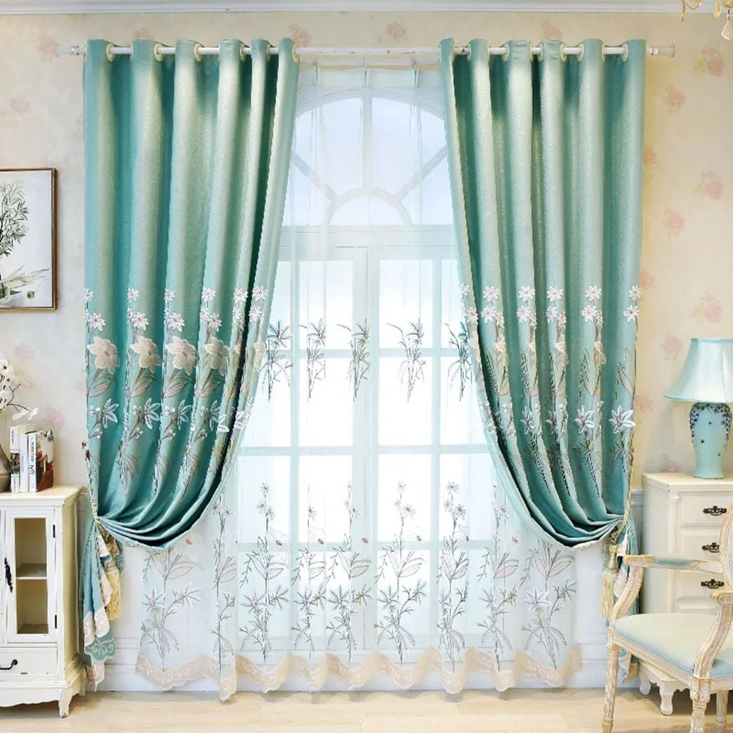 Foulola: X-2021 Series High Grade Embroidery Curtain with Sheers details