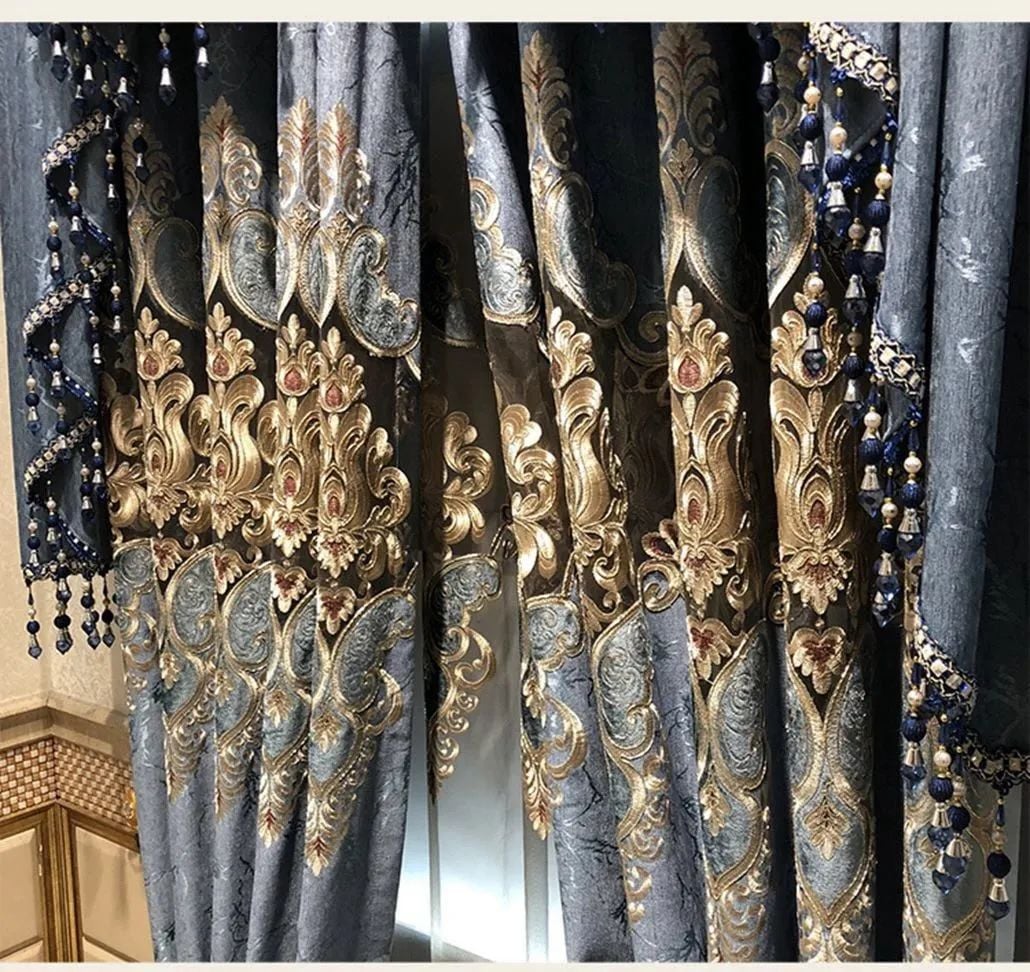Foulola: X-2021 Series High Grade Embroidery Curtain with Sheers supplier