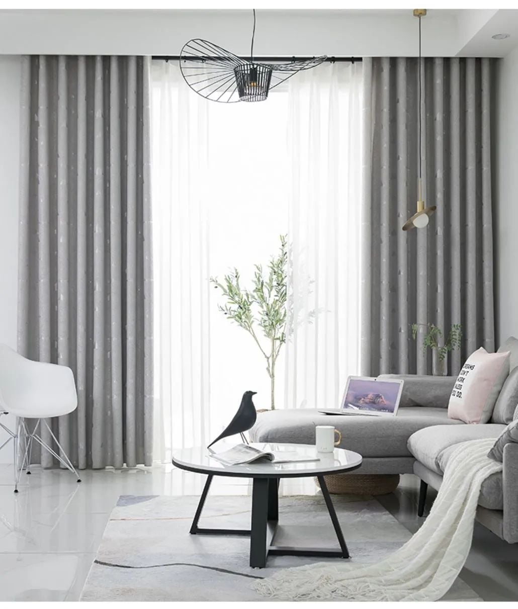 Foulola: Linen Style Polyester Brushed Jacquard Curtain supplier
