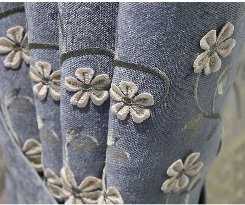 Foulola: X-2021 Series High Grade Embroidery Curtain with Sheers factory