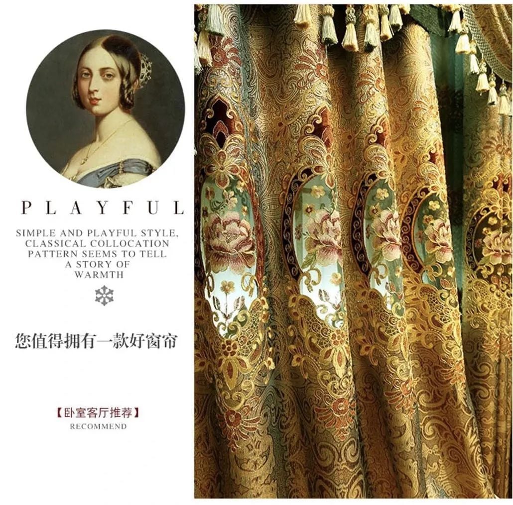 Foulola: X-2021 Series High Grade Embroidery Curtain with Sheers details