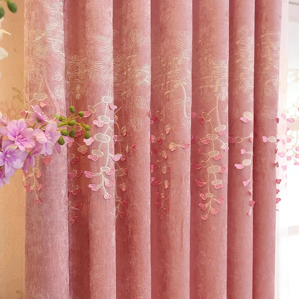 Foulola: X-2021 Series High Grade Embroidery Curtain with Sheers manufacture