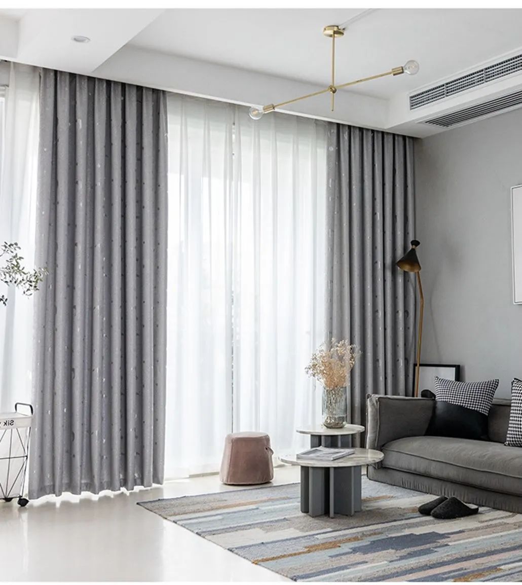 Foulola: Linen Style Polyester Brushed Jacquard Curtain supplier