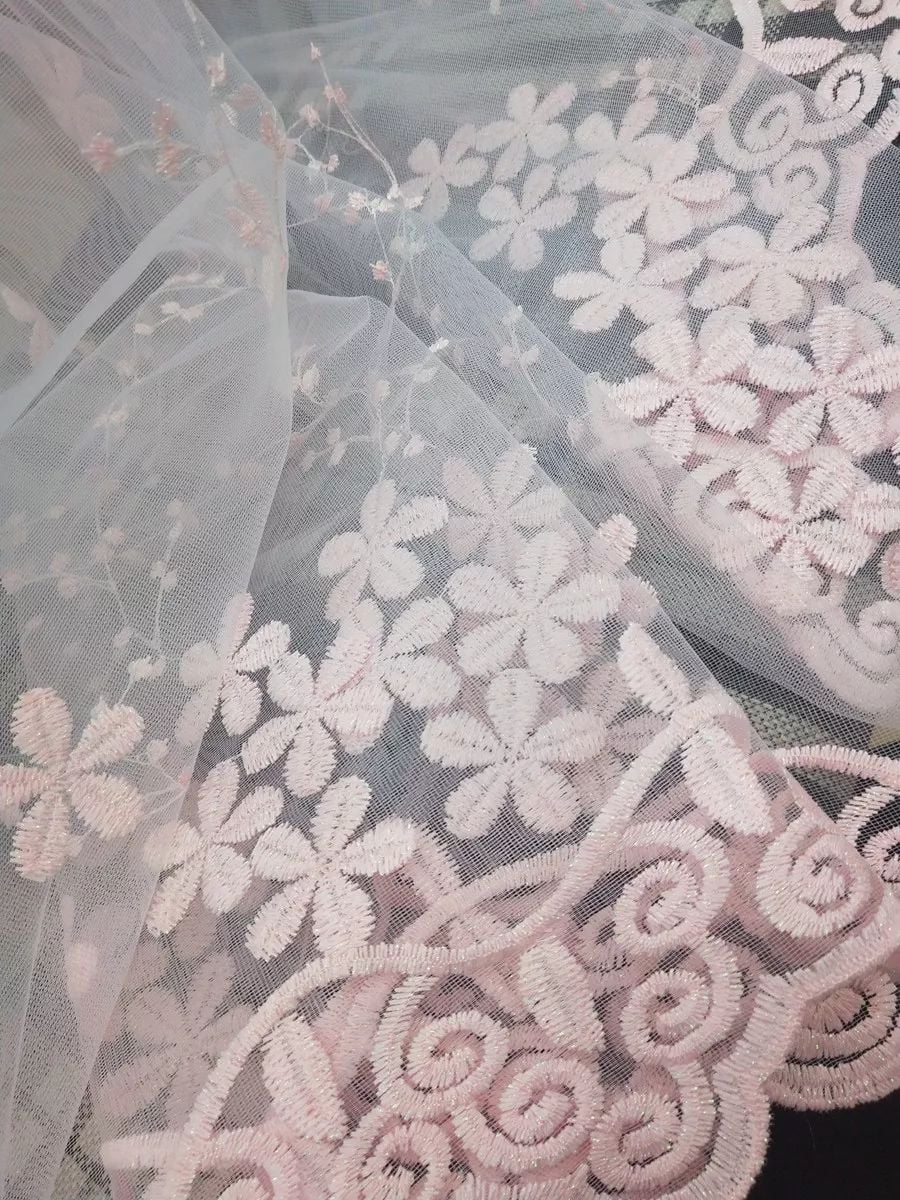 Foulola News: Romatic Flower Embroidered Milk Lace Curtain supplier