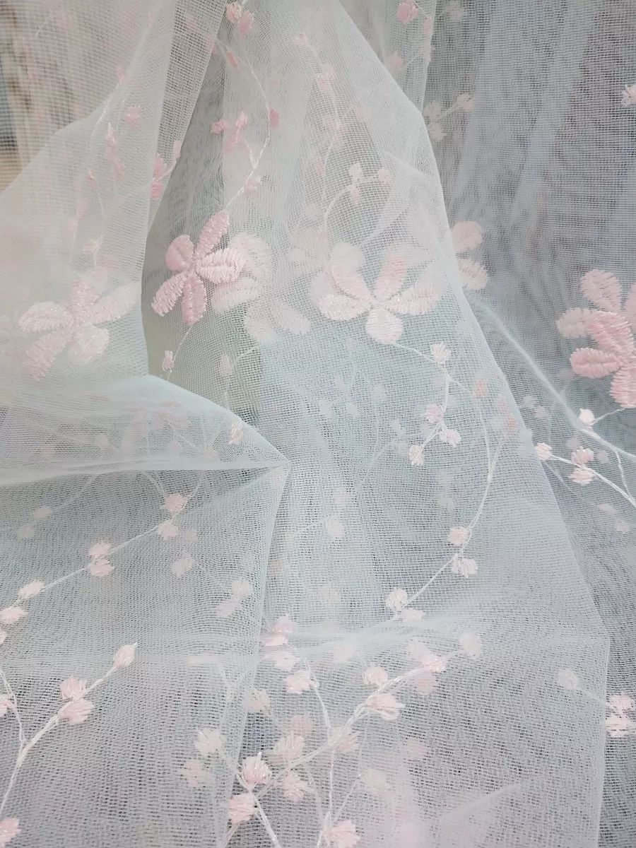Foulola News: Romatic Flower Embroidered Milk Lace Curtain supplier