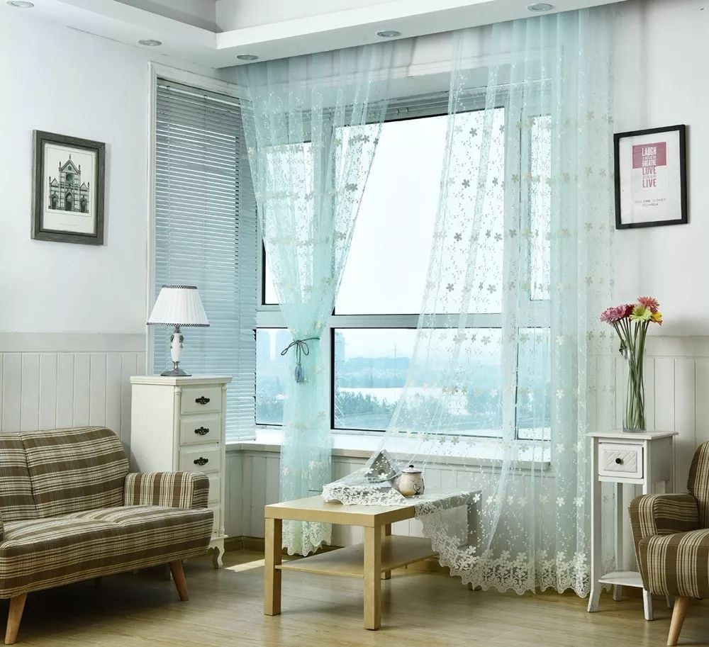 Foulola News: Romatic Flower Embroidered Milk Lace Curtain factory