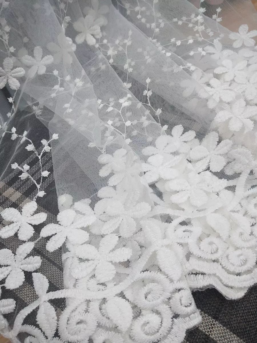 Foulola News: Romatic Flower Embroidered Milk Lace Curtain supplier