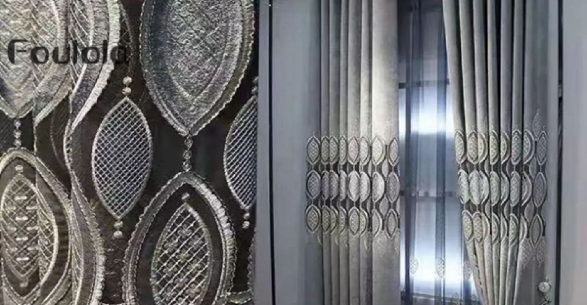 Foulola News: Modern Embroidery Curtain 80-1/80-3/XYM/CH#