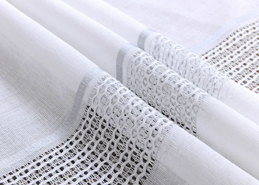 28 Foulola News: 2029# Series Jacquard Stripe Style Linen Sheer factory