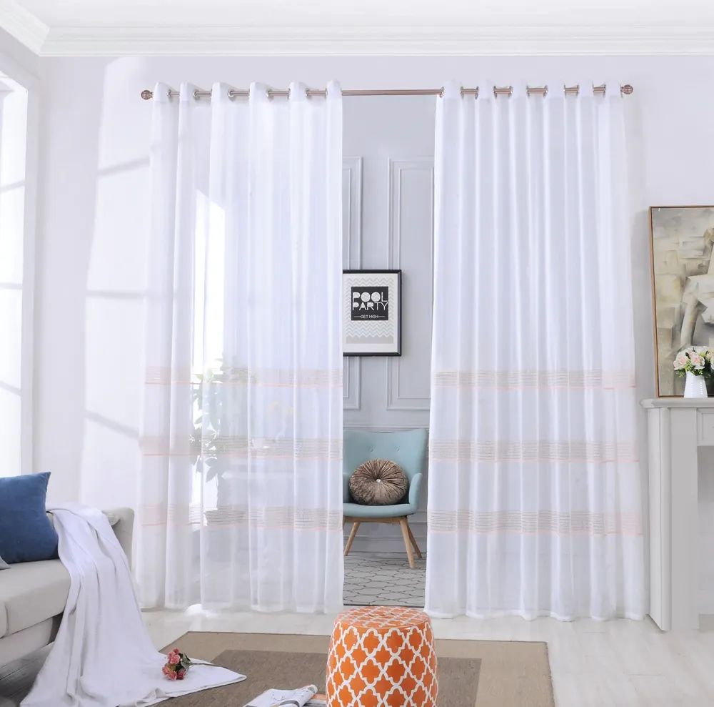 59 Foulola News: 2029# Series Jacquard Stripe Style Linen Sheer supplier