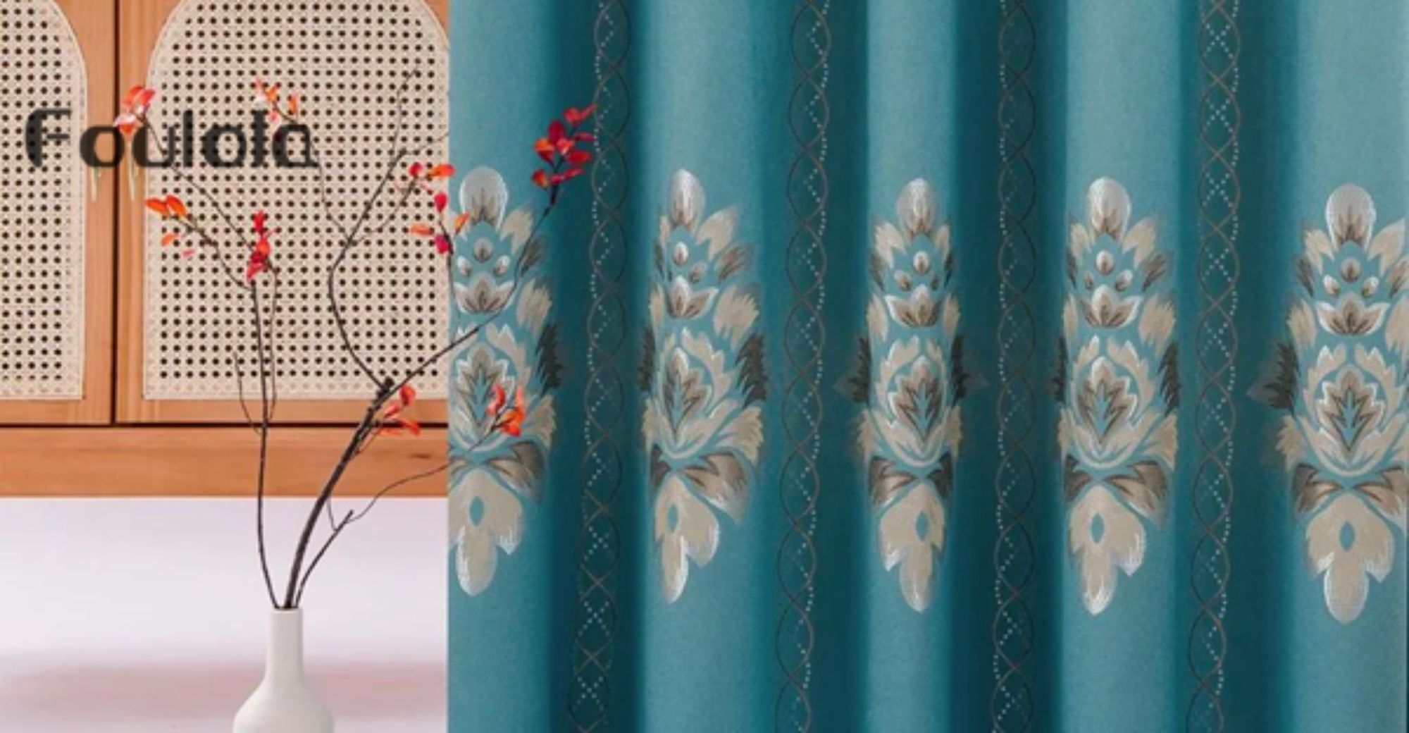 Foulola News:2.8/3.2m Width Yarn Dyed Jacquard Blackout Curtain