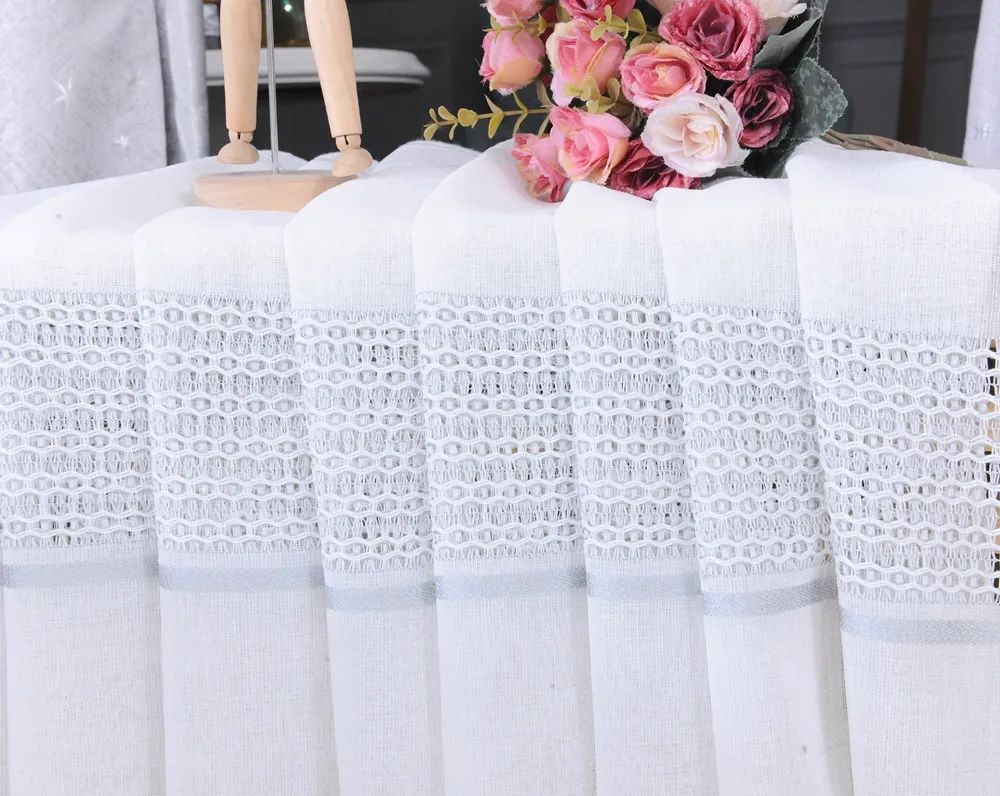 30 Foulola News: 2029# Series Jacquard Stripe Style Linen Sheer manufacture