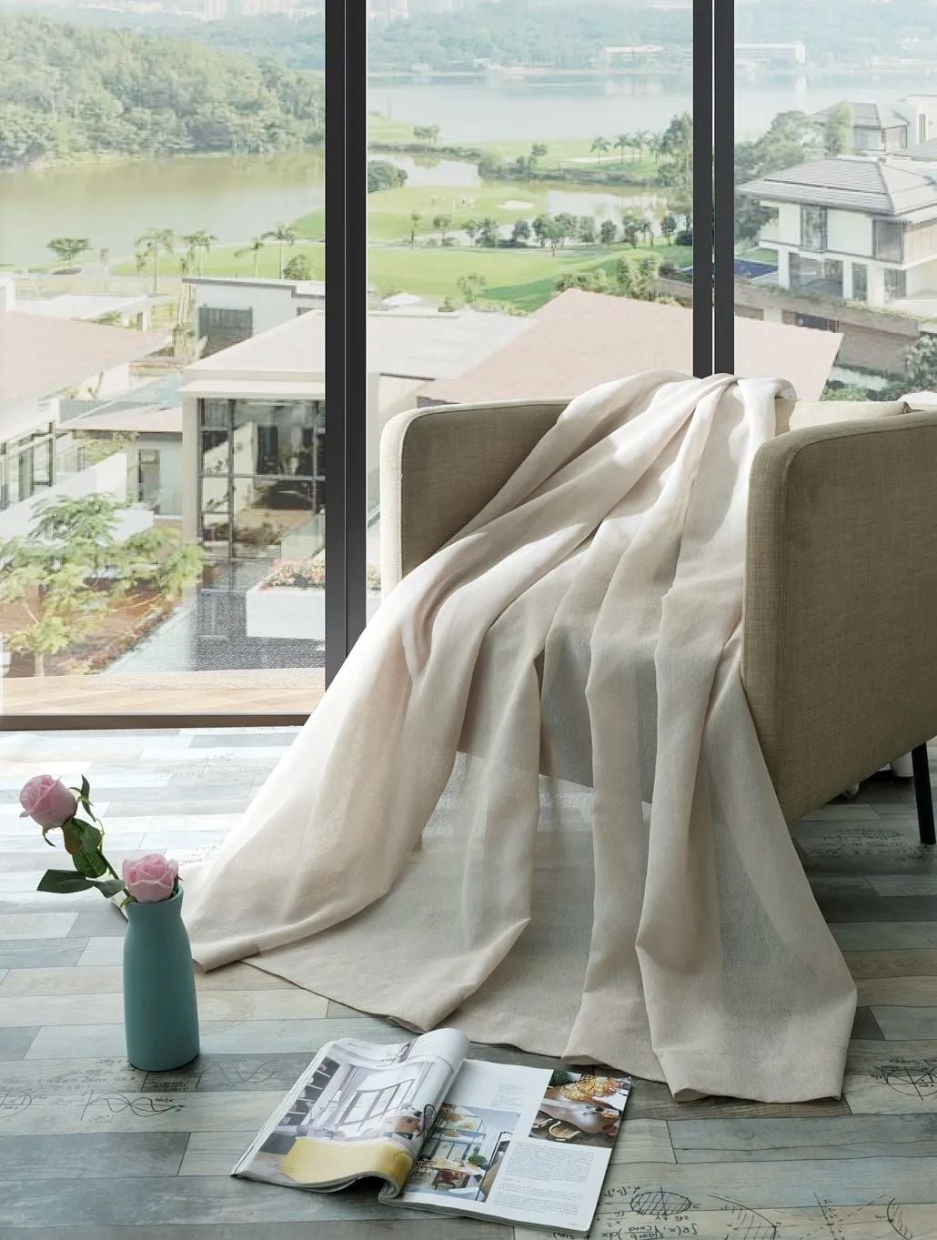 32 Foulola News: DLM Linen Sheer,6 colors, 3.0m Width manufacture