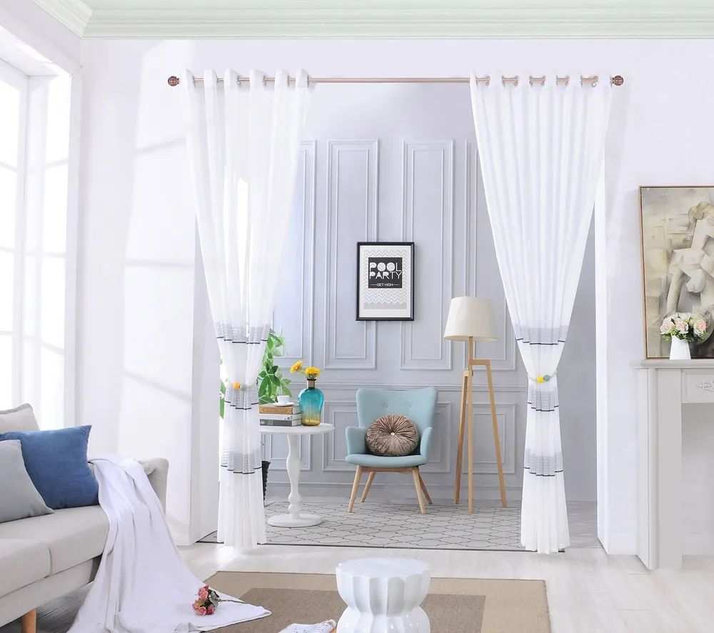 46 Foulola News: 2029# Series Jacquard Stripe Style Linen Sheer manufacture