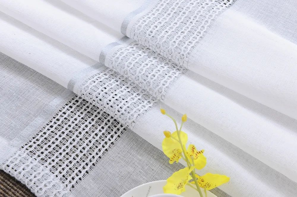 27 Foulola News: 2029# Series Jacquard Stripe Style Linen Sheer factory