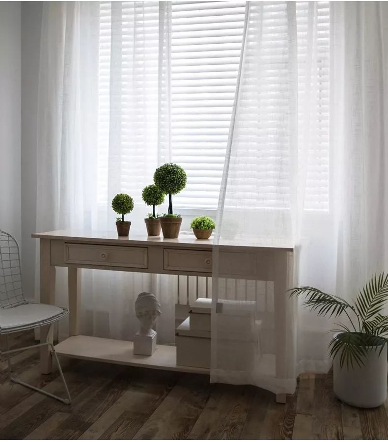 7 Foulola News: SZMS# Series, Cotton/ Polyester Sheer Curtain factory