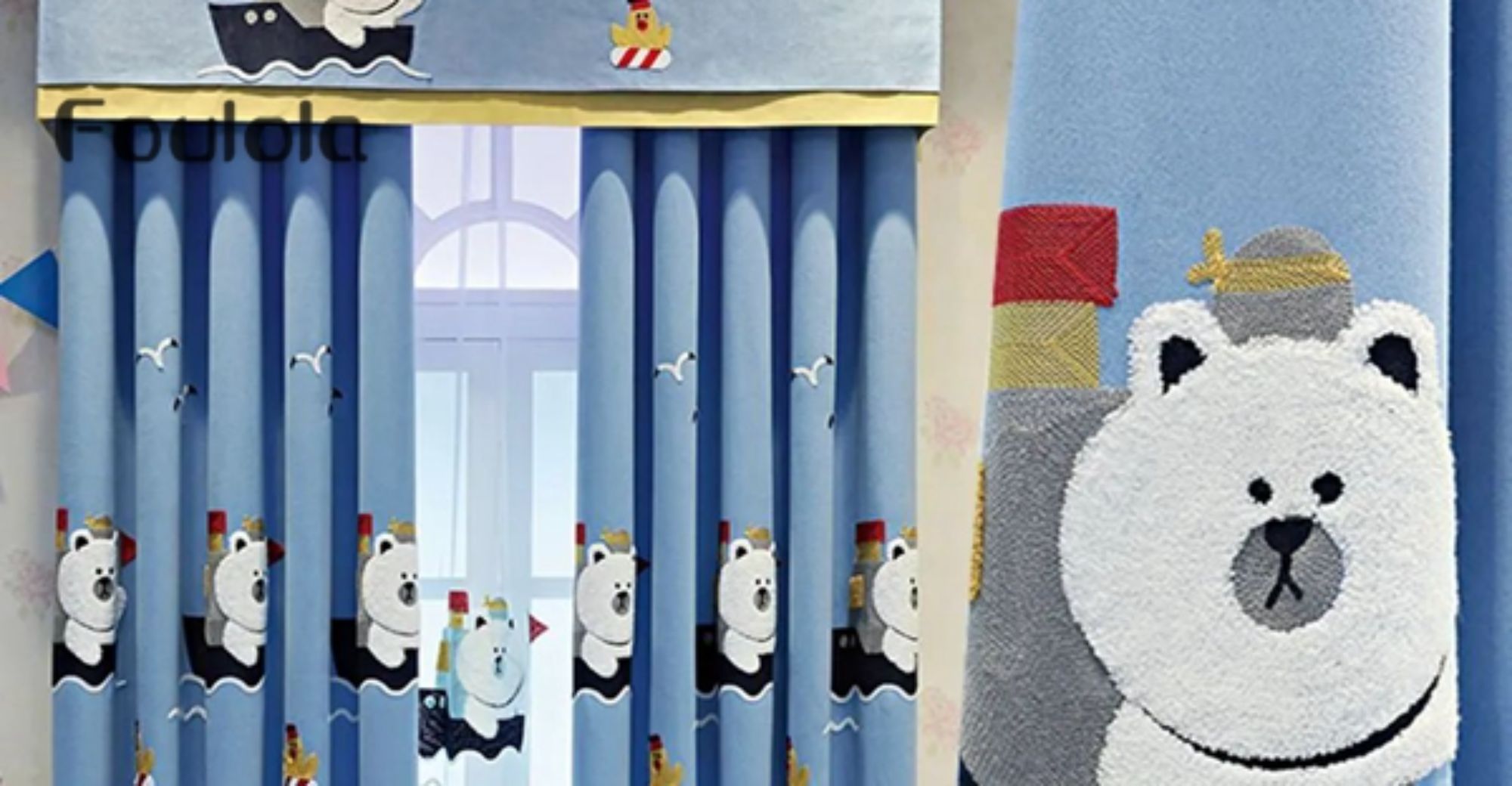 Foulola Cartoon Series: BJX/XFZ/XN#, Embroidery Artwork Curtain, 700g/m
