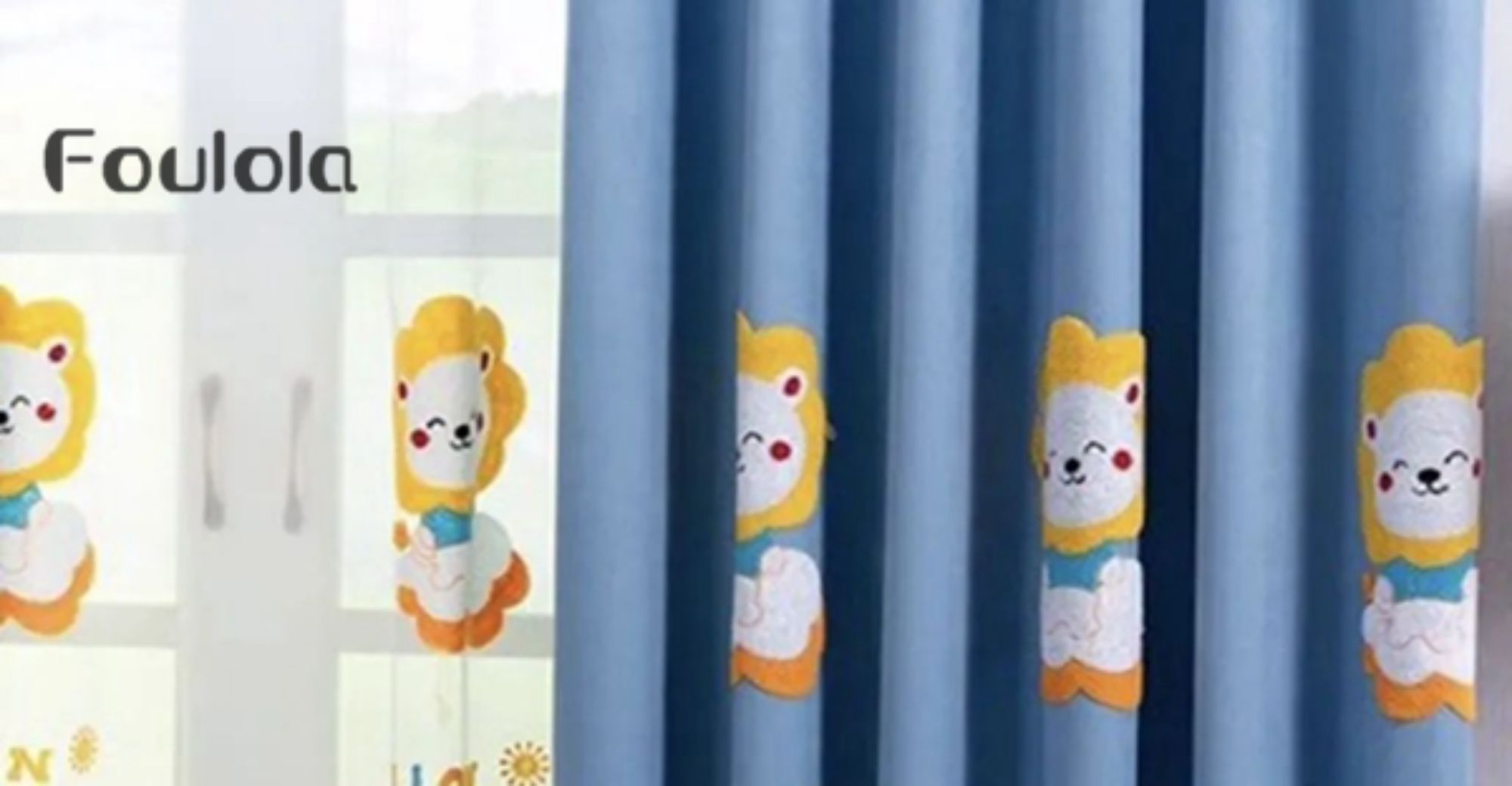Foulola Cartoon Series: SZW/HDSJ/XFX#, Embroidery Artwork Curtain,700g/m