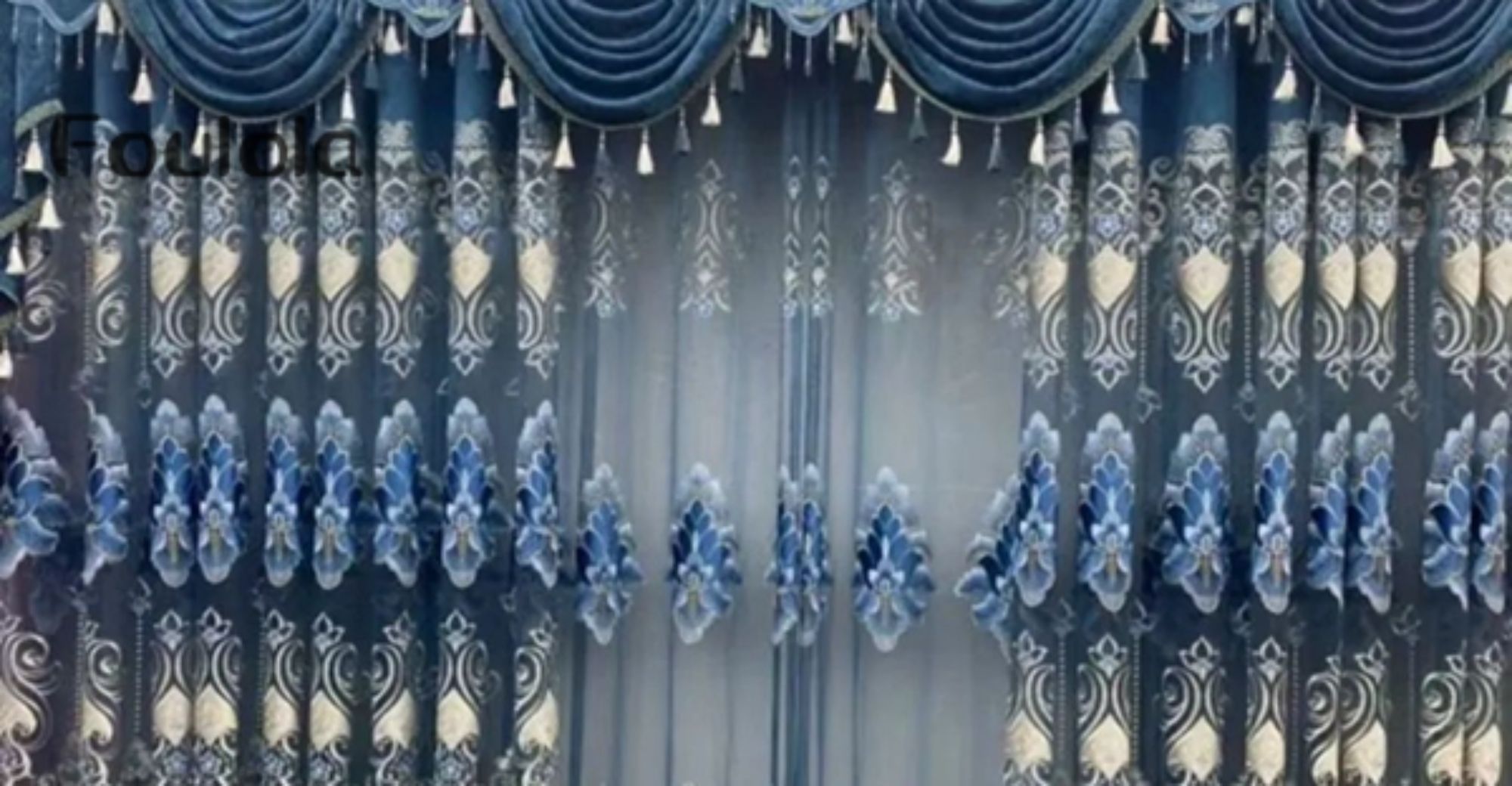Foulola News: 2.8/3.2m Width Luxury Embroidery Curtain YYSF/LSYJ/QSLX#