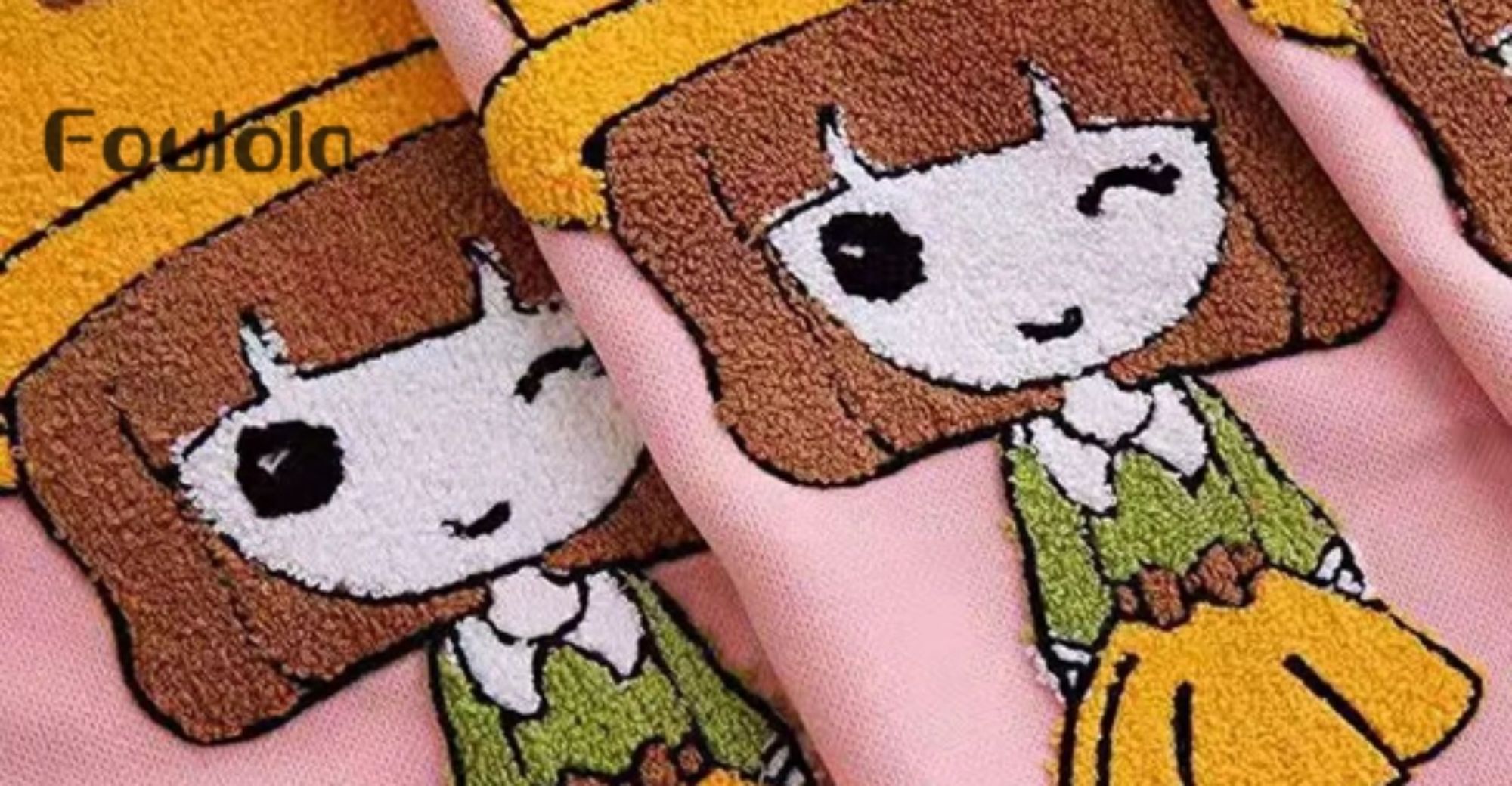 Foulola Cartoon Series: LL/NBT/YLX#, Embroidery Artwork Curtain, 700g/m