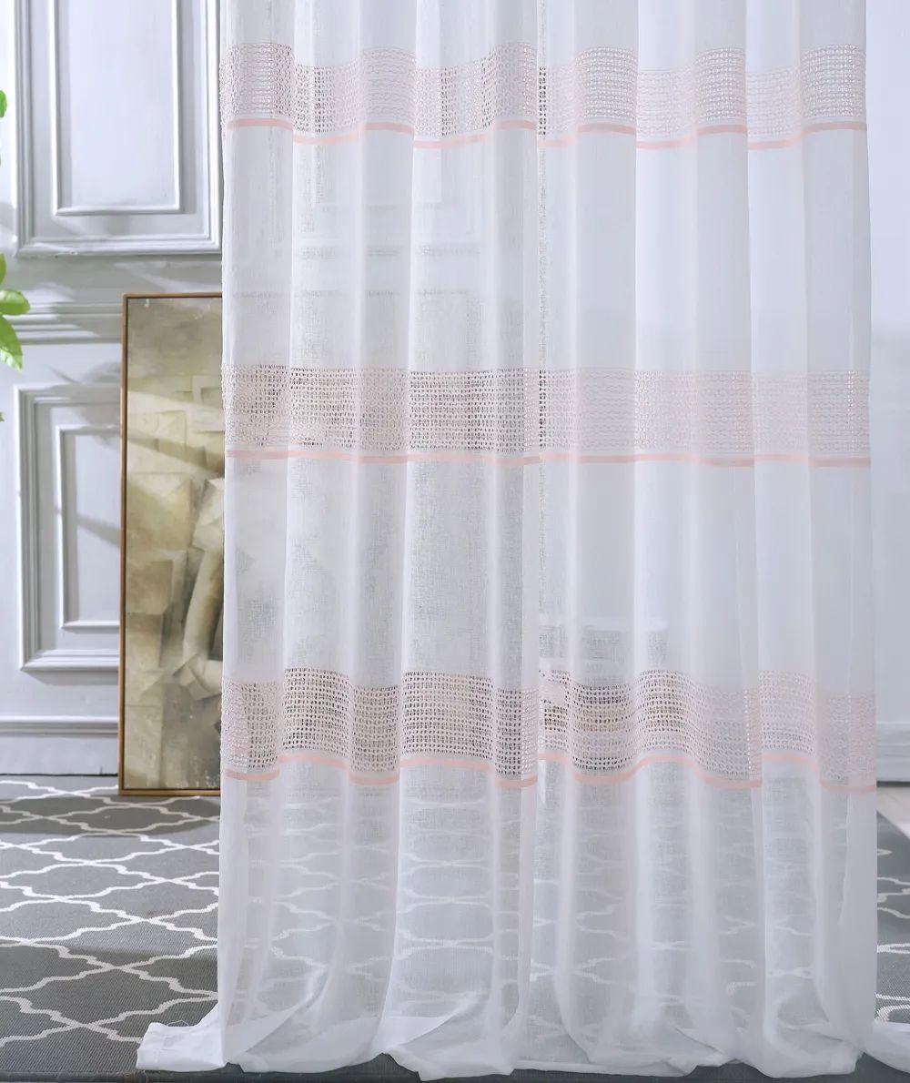 58 Foulola News: 2029# Series Jacquard Stripe Style Linen Sheer manufacture