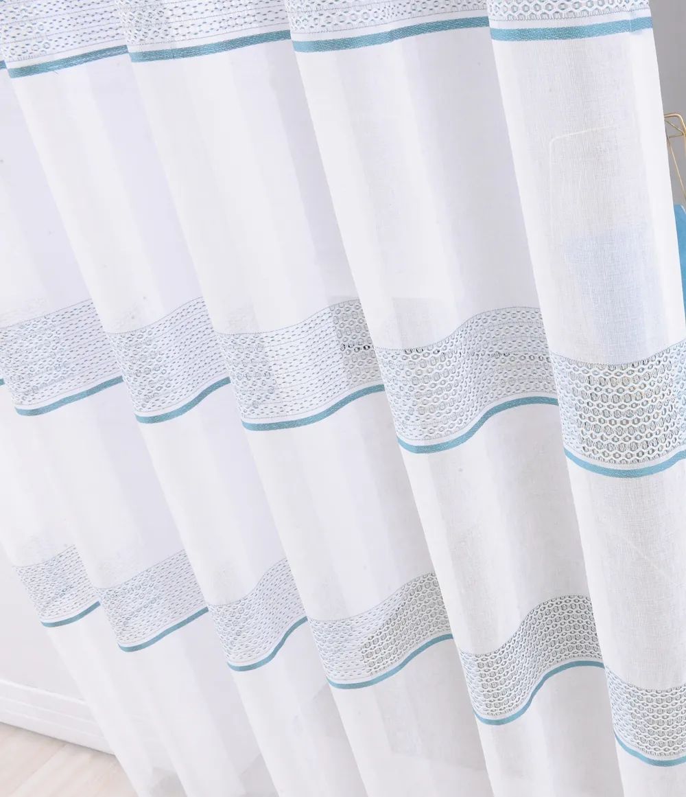23 Foulola News: 2029# Series Jacquard Stripe Style Linen Sheer manufacture