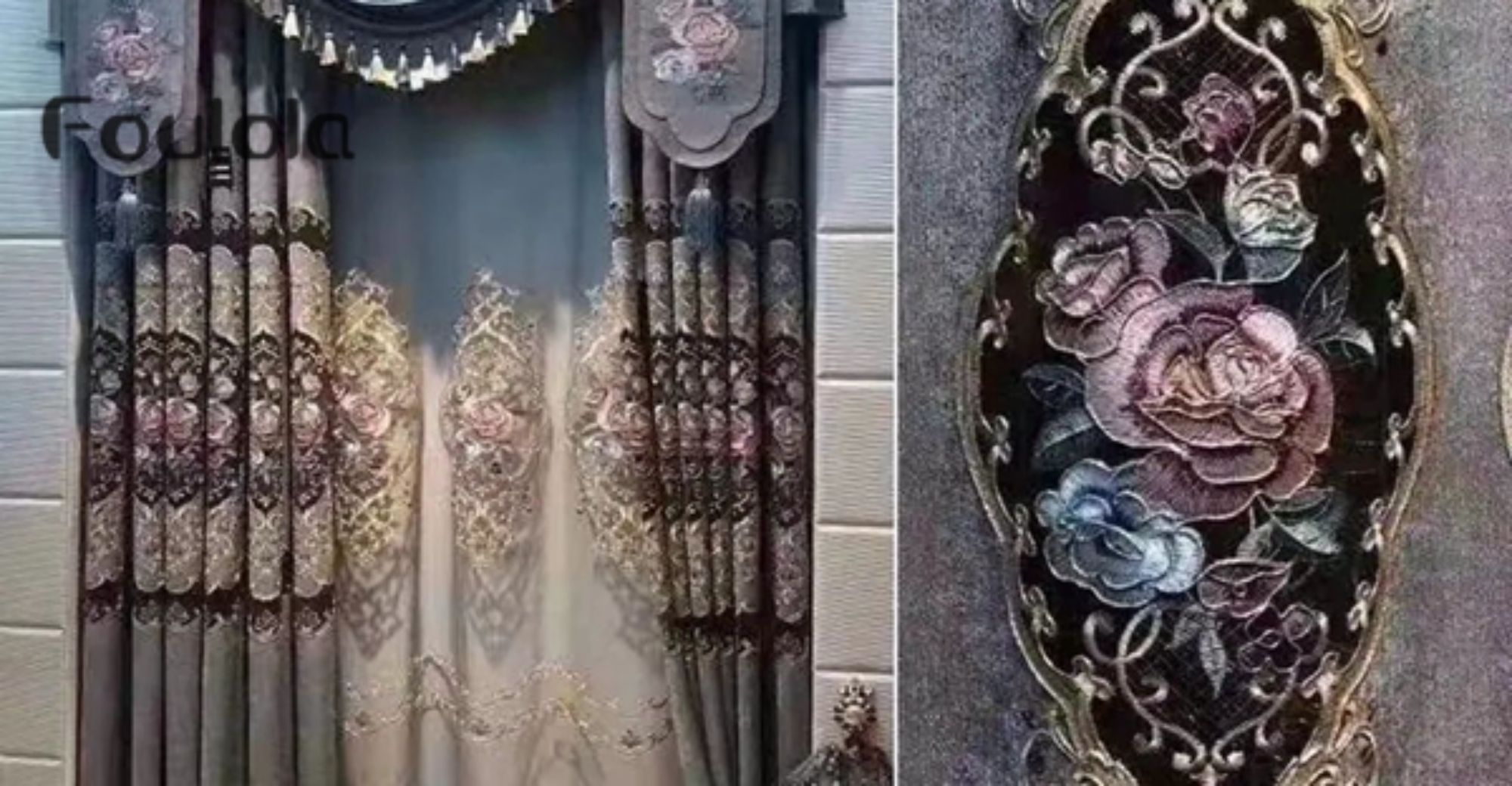 Foulola News: Luxury Embroidery Curtain JYMT/WXH/DMD/XMD#/LHRG/90-5/90-7/SDJH# Series 