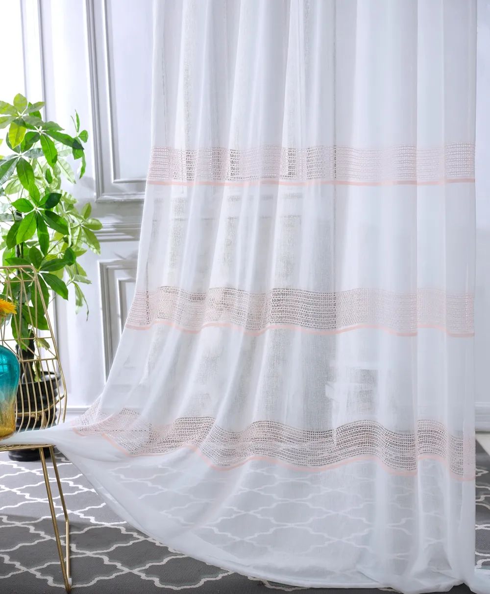 56 Foulola News: 2029# Series Jacquard Stripe Style Linen Sheer manufacture
