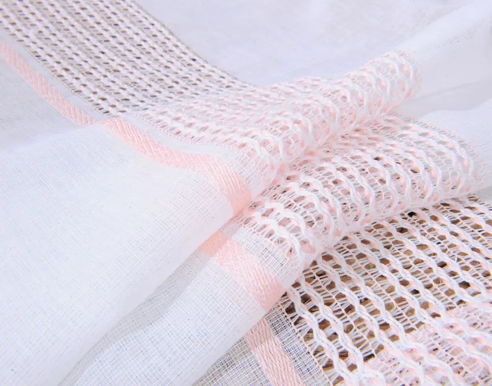 53 Foulola News: 2029# Series Jacquard Stripe Style Linen Sheer details