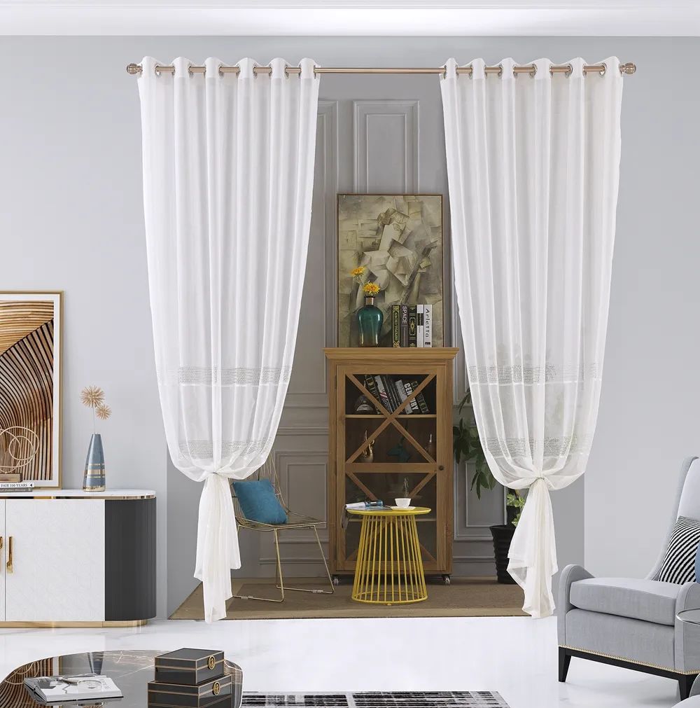 11 Foulola News: 2029# Series Jacquard Stripe Style Linen Sheer supplier