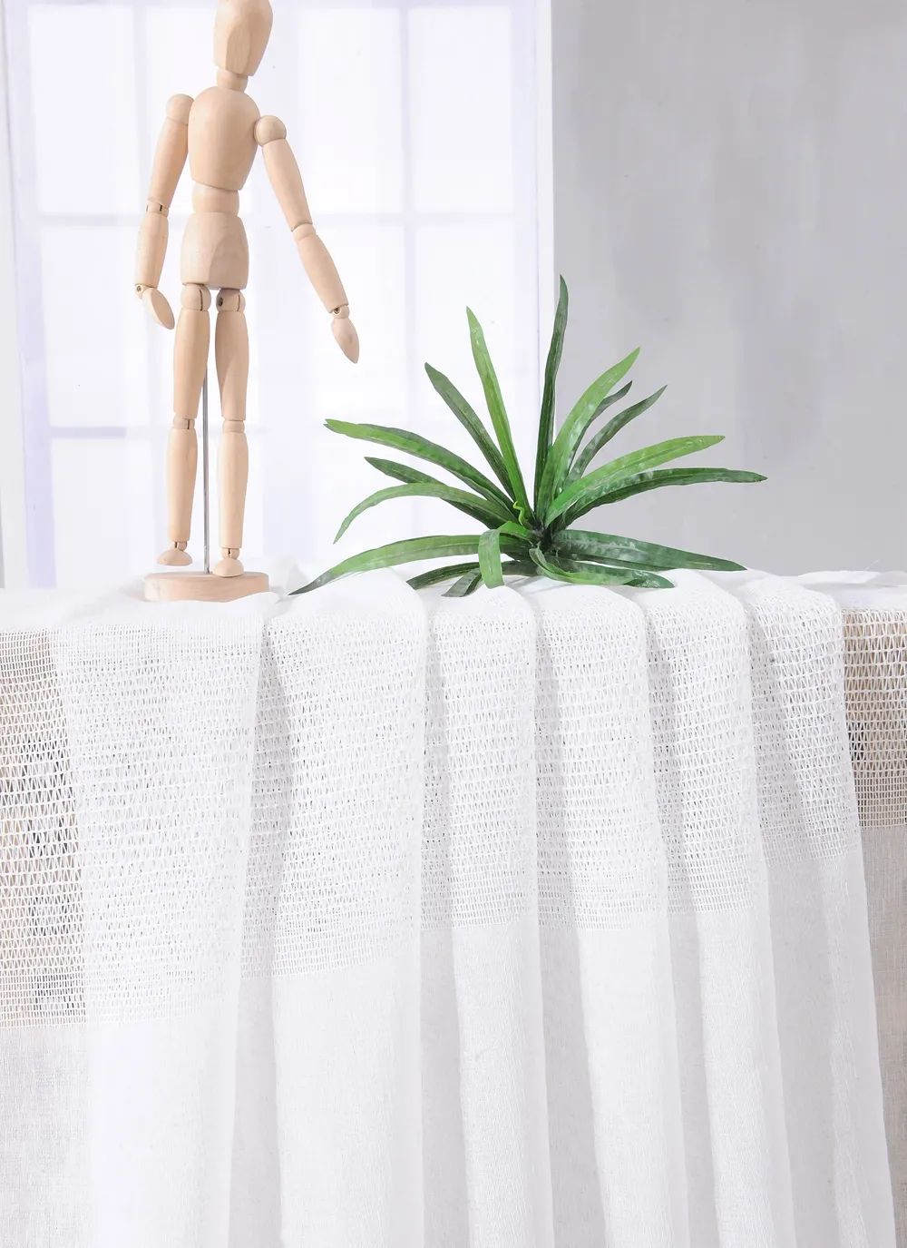 2 Foulola News: 2029# Series Jacquard Stripe Style Linen Sheer supplier