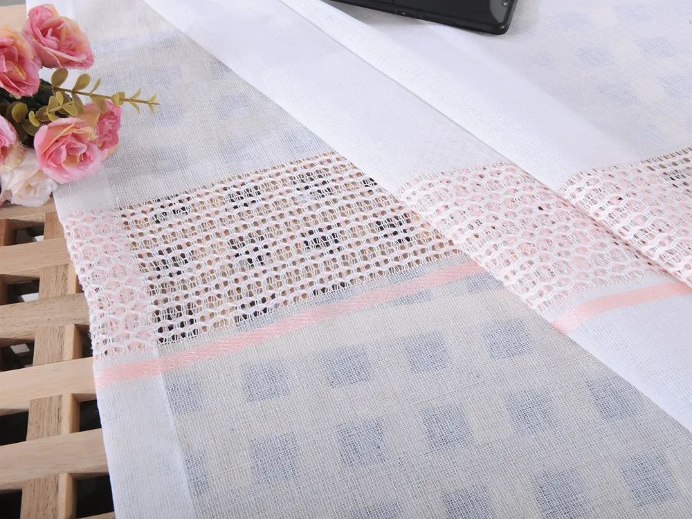 51 Foulola News: 2029# Series Jacquard Stripe Style Linen Sheer factory