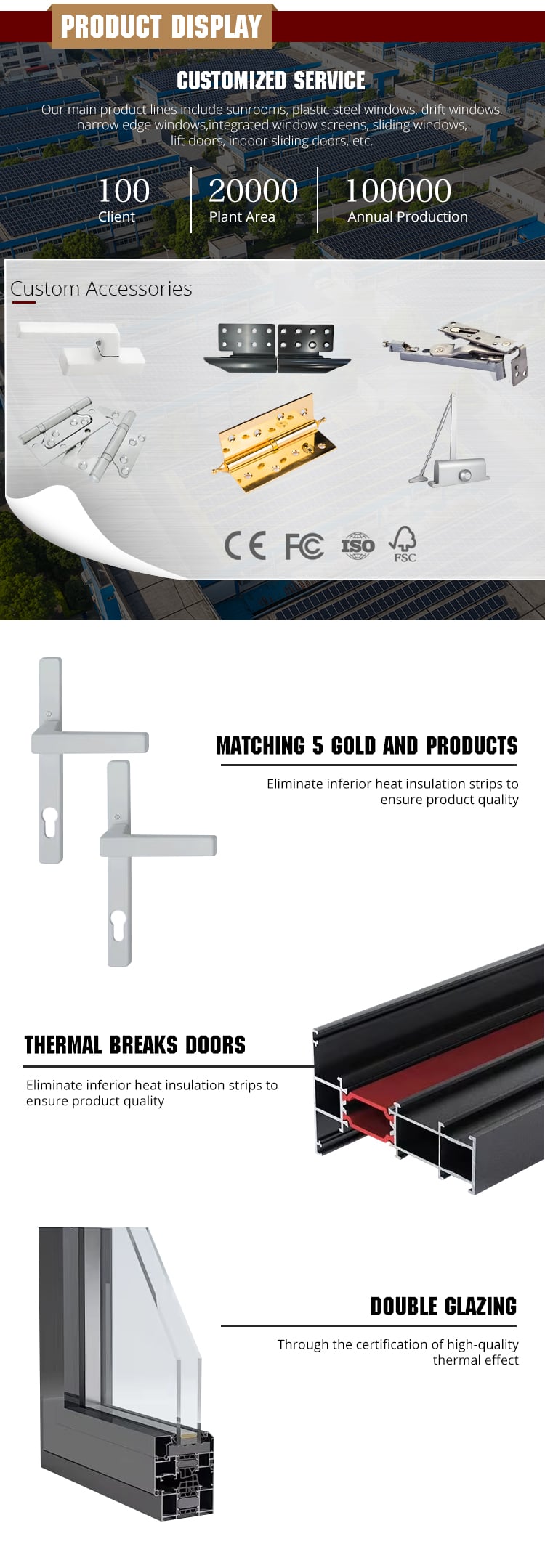 product aluminum clad wood door hurricane impact double tempered glass heatproof aluminum wood doors-1